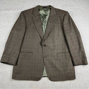 Burberry London Kensington Mens Brown Houndstooth Wool Sport Coat Blazer Sz 44 S